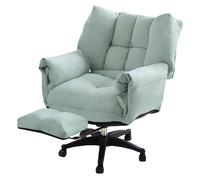 GIZNXBA Sedia Da Ufficio Imbottita Poltrone Reclinabili Ergonomiche Con Ruote Sedia Da Gioco Per Computer Executive Sedie Da Lavoro Regolabili Con Supporto Lombare(Groen,With foot rest)