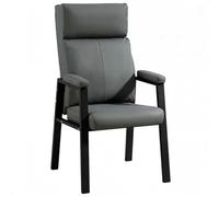 GIZNXBA Sedia Da Ufficio In Pelle Poltrone Da Lettura Per Il Tempo Libero Con Braccioli Imbottiti Sedia Da Reception Per Ospiti Con Gambe Robuste Poltrone Ergonomiche Per Soggiorno(Grey)