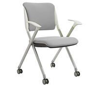 GIZNXBA Sedia Da Ufficio Pieghevole Con Ruote Sedia Impilabile Da Reception E Riunione Per Studenti Sedie Ergonomiche Con Schienale In Rete Per Sala Conferenze, Casa, Ufficio, Feste(Gray A,2pcs)