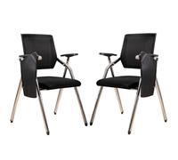 GIZNXBA Sedia Per Studenti Con Scrivania Incorporata Sedia Da Ufficio Pieghevole Con Supporto Lombare Sedie Da Conferenza Pieghevole In Metallo Con Scrivania E Lavagnetta(Black,2pcs)