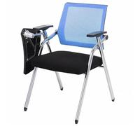 GIZNXBA Sedia Pieghevole Da Ufficio Per Studenti Con Scrivania Incorporata Poltrona Ergonomica Con Schienale In Rete Sedie Ergonomiche Impilabili Con Schienale Per Sala Conferenze(Blauw,1pcs)