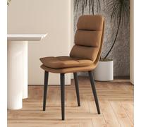 GIZNXBA Sedie Da Pranzo Moderne Sedie Imbottite Morbide Sedia Da Cucina Imbottita In Pelle Moderna Con Gambe In Metallo Per Soggiorno, Sala Trucco(Bruin)