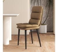 GIZNXBA Sedie Da Pranzo Moderne Sedie Imbottite Morbide Sedia Da Cucina Imbottita In Pelle Moderna Con Gambe In Metallo Per Soggiorno, Sala Trucco(Khaki)