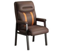 GIZNXBA Sedie In Pelle Per Sala Conferenze Con Cuscini Morbidi E Spessi Sedie Da Scrivania Home Studry Sedia Singola Per Computer Con Struttura In Metallo Nero Per Soggiorno, Ufficio(Bruin)