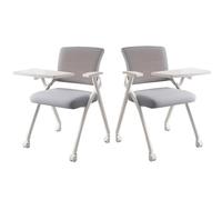 GIZNXBA Sedie Pieghevoli Per Studenti Con Ruote Sedia Da Ufficio Pieghevole Con Scrivania Incorporata Sedia Ergonomica Con Braccioli Sedie Da Ufficio Con Supporto Lombare Impilabili(Green A,2pcs)