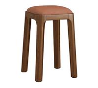 GIZNXBA Sgabelli Da Cucina Imbottiti Impilabili Sgabelli Da Toeletta In Pelle Sedia Da Pranzo Moderna Imbottita Sgabello Impilabile Per Cambiare Le Scarpe Per La Cucina(Walnut B,Set Of 1)