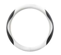 GJBHN Copri Volante per Auto per Alfa Romeo Tonale PHEV 2025 Antiscivolo Volante Coprivolante Resistente Coprivolante Auto Accessori per Auto,Type O- White Black
