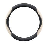 GJBHN Copri Volante per Auto per Audi Q6 e-Tron 2025 Antiscivolo Volante Coprivolante Resistente Coprivolante Auto Accessori per Auto,Type O- Black Beige