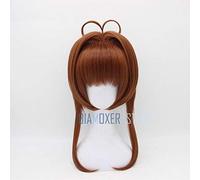 GJBXP Biamoxer Card Captor Sakura Kinomoto Sakura Brown Breve frangetta dritta Bob Parrucca cosplay anime Parrucche da donna per donna Sakura 1
