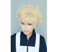 GJBXP Biamoxer My Boku No Hero Academia Bakugou Katsuki Bakugo Lino corto Bionda parrucca cosplay resistente al calore