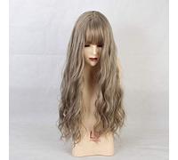 GJBXP lungo sintetico parrucca con frangia parrucche parrucche beige biondo marrone cosplay per le donne parrucche di capelli naturali fibra resistente al calore Lc205-3