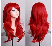 GJBXP Parrucca cos parrucca anime capelli ricci lunghi cosplay color stage hood 25 pollici, giallo rosso