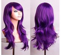 GJBXP Parrucca cos parrucca anime capelli ricci lunghi cosplay color stage hood 25 pollici, giallo viola