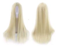 GJBXP parrucche anteriori lunghe e diritte in pizzo naturale medio dritto glueless capelli in fibra sintetica resistente al calore di alta qualità per cosplay 26 pollici oro chiaro