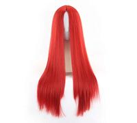 GJBXP parrucche anteriori lunghe e diritte in pizzo naturale medio dritto glueless capelli in fibra sintetica resistente al calore di alta qualità per cosplay 26 pollici rosso