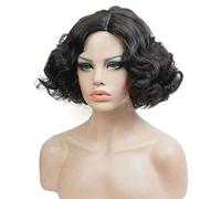 GJBXP Parrucche corte corte Bob Vintage per donna Fibra sintetica ad alta temperatura Testa piena Carnevale Festa in maschera Cosplay Capelli 10 pollici