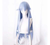 GJBXP Toaru Majutsu no Index Anime Cosplay Rose Net Parrucche con frangia 100% resistente alle alte temperature Fibra blu ghiaccio Capelli lisci lunghi 32 pollici