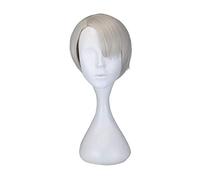 GJBXP Yuri On Ice Yuri Plisetsky Cosplay Parrucche Victor Nikiforov Uomo Adulto Grigio E Biondo Capelli corti Lisci Grigio