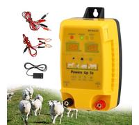 GJCrafts Dispositivo per recinzione da 12 V con potenza di uscita 1,5 - 3 J, tensione di picco 12 kV, portata 12 kV, doppio display digitale, funzionamento con batteria da 12 V, corrente di rete