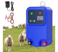 GJCrafts elettrificatore per recinto elettrico con schermo LCD, recinto elettrico per animali con portata di 10KM per allontanare gli animali selvatici, potenza di uscita da 1.5 joule a 12.5KV 12V