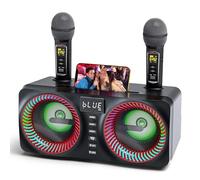 GJCrafts Karaoke, Tutto-in-Uno Karaoke Professionale Completo con Cassa Bluetooth da 30W, 2 Microfoni Karaoke Wireless e Slot per Microfono Ricaricabile, Cassa Completo per Feste (Red2)