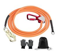 GJCrafts Kit flip line per corda in acciaio con moschettone a tripla lock, cordino regolabile, corde da montagna, per scalatori di alberi, curatori di alberi, protezione anticaduta (12 x 2,4)
