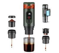 GJCrafts Macchina Caffe Portatile, Caffettiera Portatile 2-in-1 con batteria Staccabile 7650 mAh, 20 Bar, Autoriscaldante,USB-C, con Caffè Macinato e Capsule