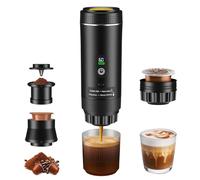 GJCrafts Macchina Caffe Portatile, Caffettiera Portatile 3-in-1 con batteria 7500 mAh,20 Bar, Autoriscaldante,USB-C,Piccola Macchina da Caffè 3 in 1 con Caffè Macinato e Capsule (NS & DG) per Camper