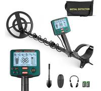 GJCrafts Metal detector per adulti e bambini, lunghezza regolabile, sensibilità e audio, tutte le modalità metallo/disco/PP, display LCD, kit professionale per la ricerca dell'oro in spiaggia(GT966H)