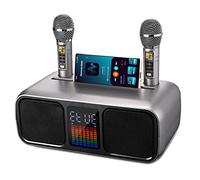 GJCrafts Mini Microfono karaoke Wireless Microfono Senza Fili Bluetooth per smartphon con 2 Microfoni per Karaoke,per Festa,Spettacolo, Bar, Riunione, DJ(rosso)