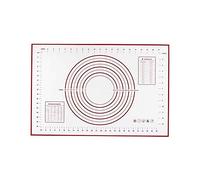 GJEFEGS - Tappetino da pasticceria in silicone XXL, 60 x 80 cm, con misure, approvato dalla FDA e senza BPA, informazioni di conversione incluse (rosso-XXL)