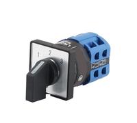 GJEXXPTST Interruttore a camme Rotante Universale di trasferimento 10A 3 Posizioni 2 Poli Alimentatore Uno su Tre Selettore Controllo del Segnale LW26-10/2(Silver Panel)