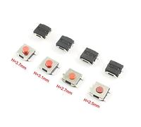 GJEXXPTST Interruttore tattile 10pcs Micro Interruttore SMD 6 * Pulsante momentaneo Rosso Tocco 5 Pin 6x6x2.5mm .7mm 6x6x3.1mm(6x6x3.1mm)