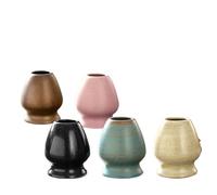 GJgfjGHK Tazza con infusore per tè in ceramica giapponese, 1 pezzo, supporto per tè verde Matcha, accessori per il tè, ciotola in bambù, frusta e smerigliatrice, spazzole, porta attrezzi da tè (bianco