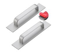 GJGHKLHL 2 pezzi Maniglie for porte da garage for fienile, autoadesive, scorrevoli, con barra di presa in alluminio e piastra posteriore, lunghezza 200 mm/argento