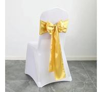 GJGHKLHL 20 pz/set Telai for sedie in Raso, 17 * 275 cm Fiocchi in Nastro for Sedia in Seta Coprisedia Decorazione for for Banchetti di Nozze Feste Eventi Hotel(Gold)