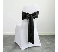 GJGHKLHL 20 pz/set Telai for sedie in Raso, 17 * 275 cm Fiocchi in Nastro for Sedia in Seta Coprisedia Decorazione for for Banchetti di Nozze Feste Eventi Hotel(Black)