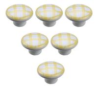 GJGHKLHL 6 pomelli for mobili, maniglie moderne for cassetti, con motivo a griglia(Yellow)