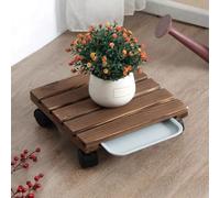 GJGHKLHL Base Quadrata for Piante Caddy Supporto for in Legno con Ruote, Supporto for su bloccabili a 360° for Torri da Giardino Verticali, basi for ombrelloni Patio(30cm)