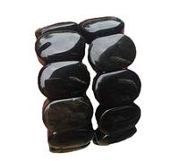 GJGHKLHL bracciale, Braccialetti con perline grandi, bracciale nero ossidiana e nefrite naturale da 18 * 20 mm