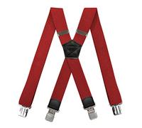 GJGHKLHL bretelle, Bretelle larghe elastiche for la schiena da uomo X 3,5 cm * 120 4 clip regolabili for sospensorio maschile lavoro(Red 120cm)