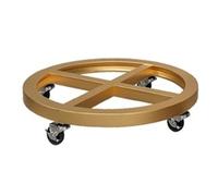 GJGHKLHL Carrello for Piante Supporto for Resistente con Ruote Vaso da Fiori Rotondo in Vaso in Ferro battuto in Metallo su rulli for fioriera for Interni ed Esterni(Gold,43cm)