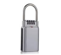 GJGHKLHL Cassetta portachiavi resistente alle intemperie con grillo, cassetta di sicurezza portatile for chiavi casa, combinazione appesa grande capacità for, della macchina, carte d'identità(Silver)