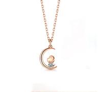 GJGHKLHL Collana in argento sterling S925 con oroscopo zodiacale Cresent Zircone Segni zodiacali Costellazione Catena Girocollo alla moda delicata Gioielli regalo for le sue ragazze Coppie