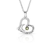 GJGHKLHL Collana in argento sterling S925 con pietre portafortuna Cuore di cristallo Geometria della luna Delicato girocollo alla moda delicata Catena Gioielli regalo for le sue ragazze Coppie