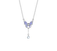 GJGHKLHL Collana in cristallo sterling for donna S925 Argento Farfalla Zircone Delicato Girocollo alla moda delicata Catena Regalo Gioielli for le sue ragazze Coppie
