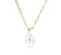 GJGHKLHL Collana placcata in oro sterling for donna S925 Argento Perla delicata alla moda Girocollo Delicata collana a catena Gioielli regalo for le sue ragazze Coppie
