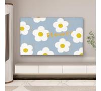 GJGHKLHL Copertura for TV con schermo LCD da tavolo multiuso for interni, montata a parete, set stampa floreale in tessuto elastico creativo, panno di copertura antiscivolo curvo(C,76 85IN)