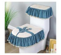 GJGHKLHL Cuscino for Sedile WC, 3 Pezzi/Set Ricamo in Pizzo Fiore Margherita Caldo Morbido Coperchio e copriserbatoio Coprisedile