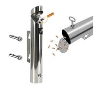 GJGHKLHL Kit da esterno for presa for mozzicone di sigaretta montata a parete, contenitore for posacenere, resistente all'abrasione/ruggine/con serratura, for esterno/bar/club,Nero(Silver)